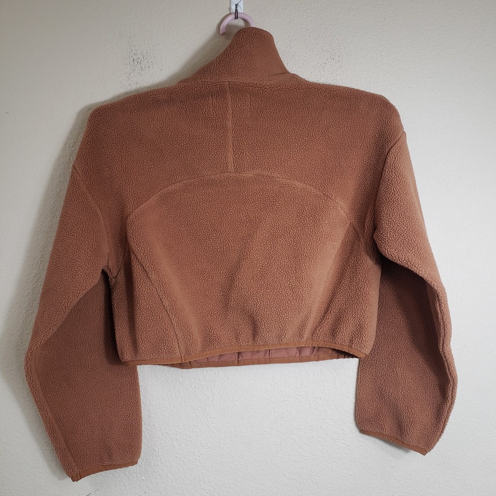 UGG size XS Adeline Sherpa Quarter Zip‎ Pullover Fleece Jacket Cedar Bark Brown - Picture 4 of 11
